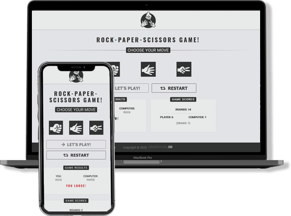 image of one of the projects in JavaScript - Rock Paper Scissors game
